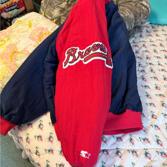 STARTER Blue and Red Bomber Jacket - Picture 2 of 4